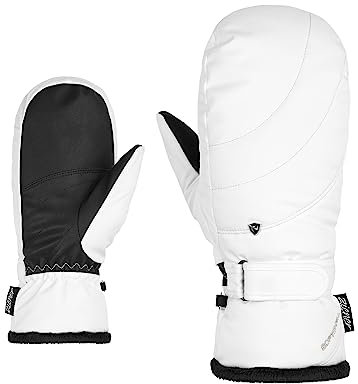 Ziener Damen KAHLIA Ski-Fäustling/Wintersport | Primaloft Plüschfutter, white, 8,5
