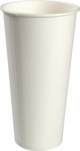 ABENA Gastro White Disposable Paper Party Cups | 22 oz | Pack of 50 | Hot & Cold Drinks | Recyclable & Compostable