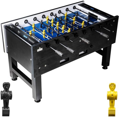 RAMROXX Fußball Tischkicker Turnier Fireball blaues Spielfeld Figuren Schwarz Gelb 95kg