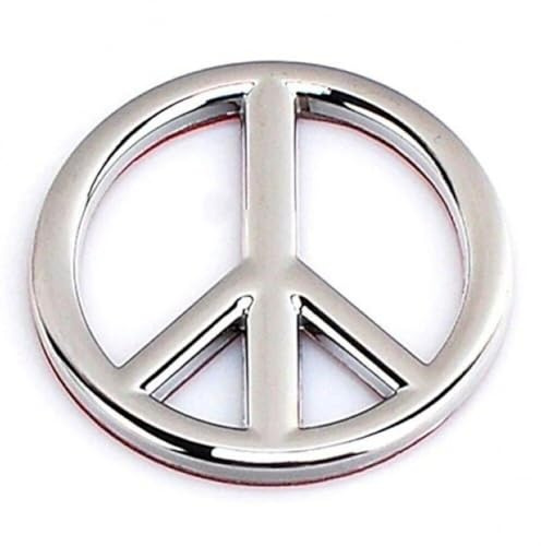 Lpitoy Friedenszeichen Auto Aufkleber Runde Form Friedenssymbol Stoßfänger Abziehbild Ohne Krieg Metall Emblem Abzeichen Für Automobilmotocycle Dekor