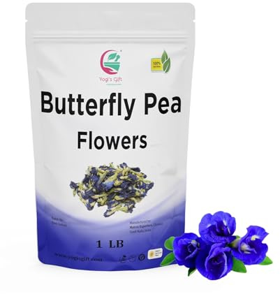 Butterfly Pea Flower Dried 1 LB (1000+ Cups) | Blue Butterfly Pea Flower Tea | Beautiful Blue Or Purple Food Coloring | Premium Quality | By Yogi's Gift®