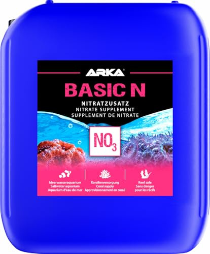 ARKA - Basic N | Additif Nitrate pour Une Augmentation ciblée de la Valeur NO3 dans Chaque Aquarium d'eau de mer | Contenue : 5 l