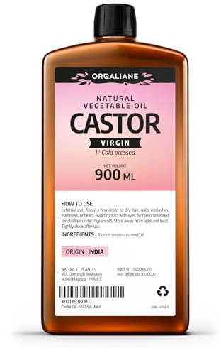 Castor Oil - 100 % Virgin 900 ml - 1 st Cold pressed - Orgaliane