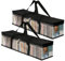 Anseom Portable DVD Storage Bag Transparent Media Case Organizer Bag with Handles Home Collection Holder with Zipper for CDs/VHS Box/Blu Ray Disc/Movie Cases/Video Games (Set of 2)