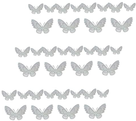 KONTONTY 36 Piezas Decoración De Metálica Hueca Mariposas Para Pared Decoración De Pared Para Dormitorio y Sala De Estar