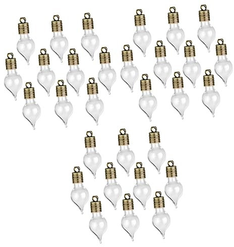 RORPOIR 30pcs Mini Glass Jars Lids Waterdrop Shape Bottles for Potpourri Decor