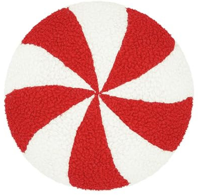 Gvblkq Winter Candy Cane Kissen, dekoratives Plüschkissen, rotes und weißes Kissen, Urlaubsschlafzimmer-, festlicher Plüschakzent, weiches Weihnachtskissen, saisonale Heimdekoration für