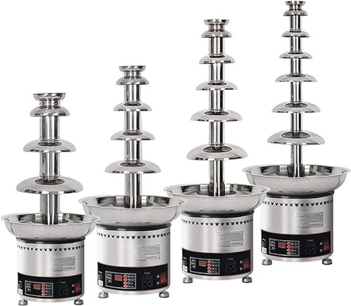 LABLADUO Chocolate Fountain, Commercial Chocolate Fountain Fountain - 4/5/6/7 Tiers Stainless Steel Sauce Melting Pot/Chocolate Waterfall Machine for Party Wedding Buffet Equipment(5 Tiers)