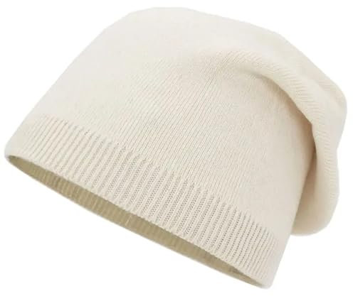 VONCYKI Damenhut für Herbst und Winter, einfach, weich, dünn, Strickmütze, Outdoor, warm, kältebeständig, modische Motorhaube, Beige