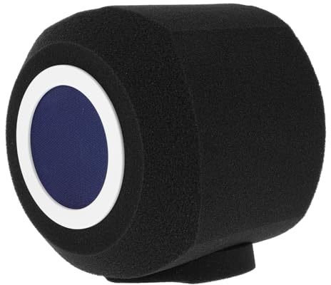 Vaguelly Microphone Isolation Shield with Pop Filter, Black Sponge Foam Mic Cover for Recording and Live Streaming, Lightweight Acoustic Windscreen for Professional Audio