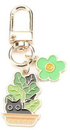 OBEISN Schlüsselanhänger Katzen-Blumentopf, Süße Blumendekoration Für Taschen, Ein Geschenk Für Frauen, Freunde Oder Schwestern, Perfekt Als Kleines Geschenk, Geschenk Für Frauen