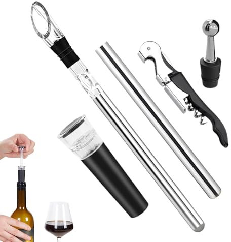 Maciun Beverage Cooler Rods - Chilling Rods Set for Bottled Drinks,Wine Bottle Cooler Stick Wine Cooling Stick with Bottles Opener, Stopper for Family Gathering, Camping