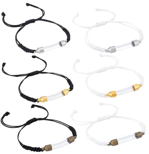 PH PandaHall Bracelet Pendentif Flacon en Verre Réglable avec Récipient Ouvrable Tube en Verre Transparent Bracelets Urne Amitié Mémorial