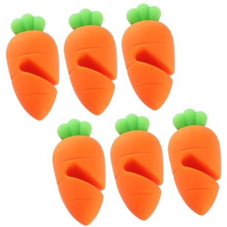 6pcs Silicone Carrot Pot Lid Spill Stoppers for Kitchen