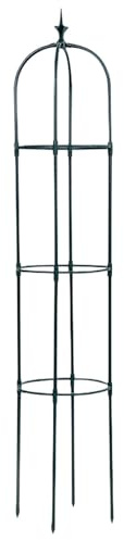 Obelisco de jardín | Enrejado de metal para jardín de 113/151 cm de alto, para interiores y exteriores, soporte para plantas de jardín resistente, obelisco para exteriores, patio, césped, patio,