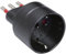 Adattatore da spina piccola 10A a presa schuko bivalente 10A/16A, nero, adattatore compatto, perfetto per ambienti ristretti