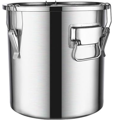 SXYKXYDL Contenitore ermetico in Acciaio Inox, Contenitore per Alimenti con Coperchio sigillato, Contenitore per Fagioli, Riso, Olio, Latte, 6L, 20 * 20 cm