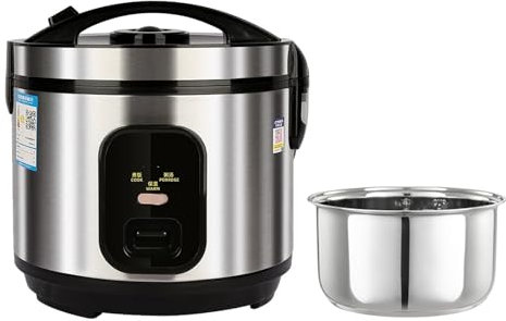 Rice Cooker (2-5L) 304 Stainless Steel Inner Pot, Intelligent Insulation, Make Rice & Steam Food & Vegetables, 220-240V US/EU Power(5L)