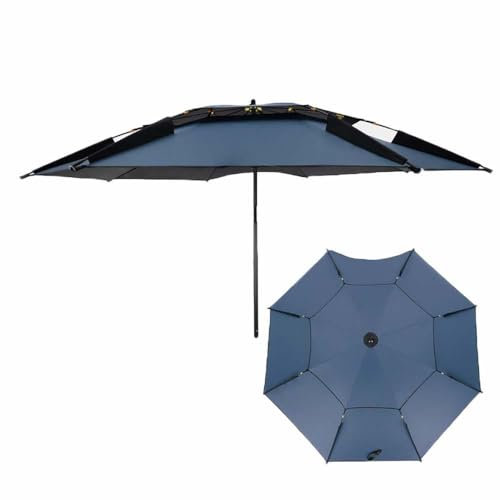 CCVVBFD Sonnenschirm Strand, 200/220/240cm Großer Strandschirm, Sonnenschirm Angel Windfest UV-Schutz 50+, Strandschirm windfest stabil, sicherer Sonnenschutz Strand,Deep Blue-200cm