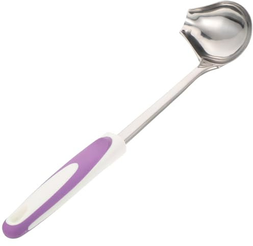 Homoyoyo Cucchiaio Per Salsa in Acciaio Resistente Con Beccuccio Anti-scivolo e Design Inclinato Mestolo Piccolo Per Condimenti e Oli Da Cucina Manico Ergonomico Per Uso Domestico e Profess