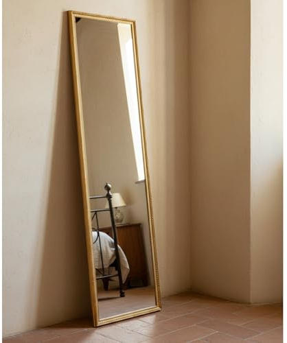 MO.WA Specchio da Parete con Cornice Classica cm. 40x135, Made in Italy, Specchiera lunga dorata, cornice in legno oro antico, Specchio da ingresso, camera da letto, soggiorno