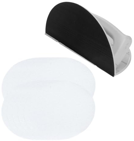Lijadora de esquina de paneles de yeso, herramienta de papel de lija de lijado semi-circular multifuncional, kit de lijador de M-icro detalle autoadhesivo con 10 papel de lija, kit de lijado de pared