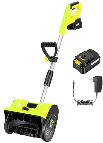 Souffleuse à neige électrique sans fil avec direction réglable, distance de lancement de 8 m, rechargeable pour terrasse, aire de jeux, déneigement à la ferme