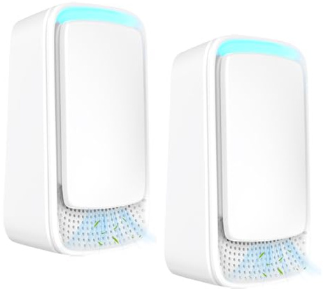 Plug-in Negative Ion Air Purifier, 2 Pack Mini Portable Plug in Air Purifier for Home, Portable Quiet Ioniser for Smokers, Reduces Odours from Pets/Toilet/Dust/Office/Home/Room