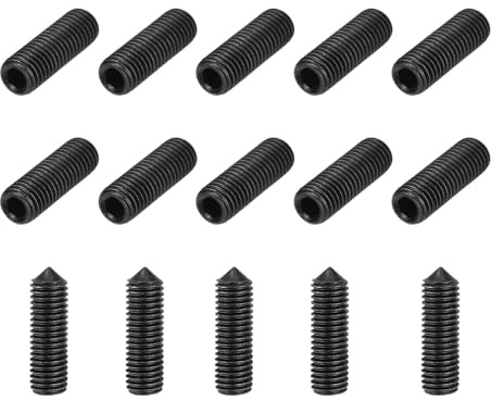 sourcing map Lot de 15 vis sans tête à pointe conique M12 x 30 mm en acier au carbone pour salle de bain, réparation de meubles, projet de bricolage