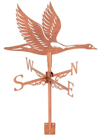 SUPERDANT Banderuola Segnavento A Forma di Cigno Sagoma di Uccello Segnavento In Metallo Animale Banderuola In Rame Segnali Decorativi di Direzione Del Vento per Capannoni Da Fattoria Esterni
