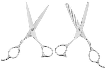 FOMIYES 2 pièces Ciseaux Coiffure Gaucher Acier Inoxydable Ergonomiques Coupe Nette pour Salon et Domicile