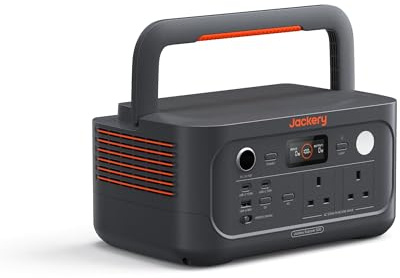 Jackery Explorer 500 v2 Portable Power Station, 230V/500W Pure Sine Wave Solar Generator, 500W AC Output Power Station, 512Wh LiFePO4 Lithium Camping Battery Backup for Picnics, Fishing, Travel