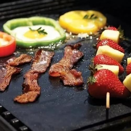 For Flintronic Lot de 10 tapis de barbecue antiadhésifs en fibre de verre résistant à la chaleur pour une expérience de cuisson sûre, réutilisables et faciles à nettoyer pour les amateurs de grillades
