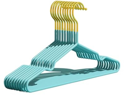 Grucce per abiti Stendibiancheria for adulti 10-30 pezzi, appendiabiti antiscivolo, organizer for vestiti in metallo, salvaspazio, asciugatrice multiuso, resistente e robusto, 40 cm(Blue,10pcs)