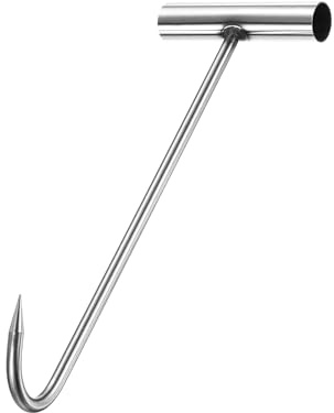 PATIKIL Manhole Hook 11.6 Inch, 304 Stainless Steel T-Shaped Lid Manhole Cover Lifter with Pointed Tip for Lifting Pulling Storm Drain Cover