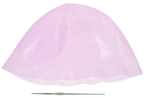 JOINPAYA Gorro de Silicona Elástico para Teñir Cabello, Reutilizable, con Ganchos para Mechas, Talla Única, Herramienta Profesional para Salón y Uso Doméstico, Tapa de Color Aleatorio