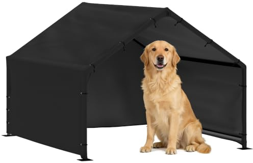 PawHut Dog Shade Shelter, Large Pet Shelter, Canopy 125 x 110 x 93 cm | Outdoor Dog House, Waterproof & UV-Resistant Canopy, Pet Tent, Large Breeds, Pet House for Small Animals, Ground Nails
