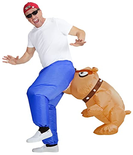 W WIDMANN MILANO Party Fashion - Aufblasbares Kostüm Bissiger Hund, mit integriertem Gebläse, Karneval, Mottoparty