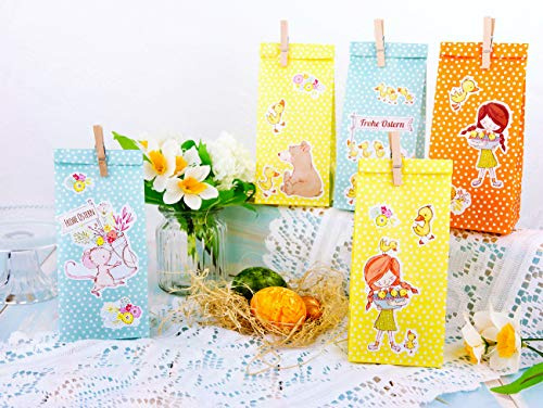 Papierdrachen 12 Osternester für Kinder und Erwachsene - DIY Osterkörbchen zu Ostern - Motiv Bären und Enten - Ostergeschenke für Kinder - Set 6