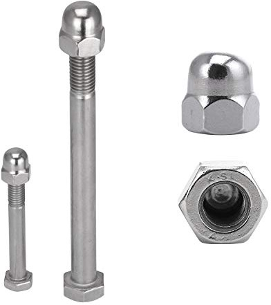 FASTON® Sechskantschrauben mit Schaft und Hutmuttern hohe Form M16x190 Teilgewinde (2 Stück) Edelstahl A2 (V2A) Maschinenschrauben Sechskant-Hutmuttern DIN 931 / DIN 1587