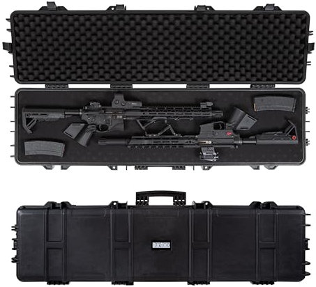 Durabox All Weather Hard Case 54 x 15 x 6” – TSA Approved Rifle Case with Customizable Foam, Dual Ergonomic Handles and Wheels - Waterproof Travel Case for Rifles, Guns, Shotguns, Ammo, Scopes & Gear