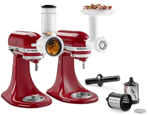 KitchenAid Fleischwolf Salat Gemüseschneider Zerkleinerer Ständer Mixer Aufsatz-Set KSM2VSGA