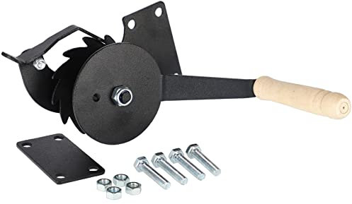 KOTARBAU® Seilzug mit Kurbel für Grill Schwarz Perfekt für Grillreffen mit Bratwürstchen