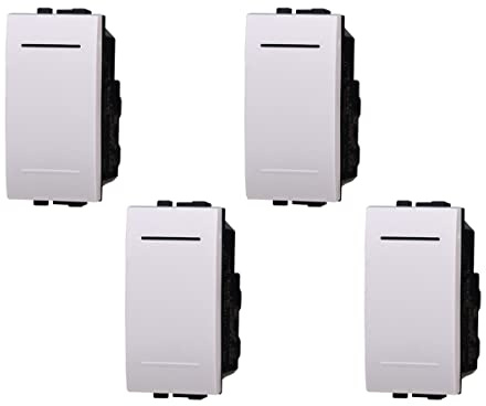 Pulsante Normalmente Aperto, Pulsante 1P 16A Unipolare, Compatibile Con Bticino Living Light (4 Pezzi, Bianco)