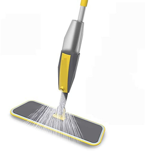 trapeador de vapor Juego de escoba y fregona con pulverizador ajustable giratorio de 360 ​​° for limpieza del hogar y el suelo, herramientas de fregona giratoria con almohadillas de microfibra reutili