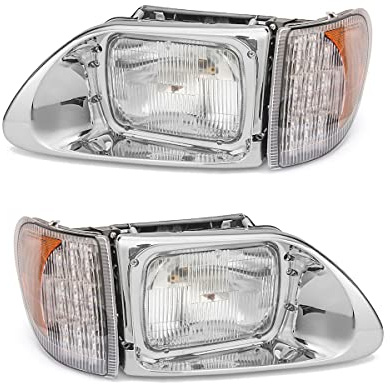 Yuanone Headlight Assembly with LED turn signal corner light and halogen main light for INTERNATIONAL 9200 9400 5900
