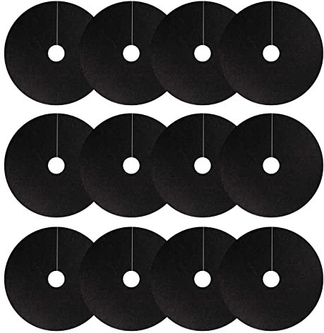 Lot de 12 Anneaux paillage en Non-tissé - Anti-Mauvaises Herbes biodégradables - Tapis barrière Anti-Mauvaises Herbes réutilisables pour Lutter Contre(12 pièces de 52 cm Trou intérieur 6 cm)