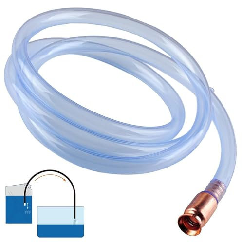 OMPA Sifone Automatica - Tubo Pompa Sifone 1.8M - Auto Priming Tubo di Pompaggio, Pompe Travaso Carburante, Benzina, Gasolio, Acqua (Trasparente)