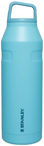 Stanley IceFlow Cap and Carry Bottle - Lightweight, Leakproof, and Insulated for Maximum Cold Retention - Sustainable 90% Recycled Stainless Steel, Pool, 50oz