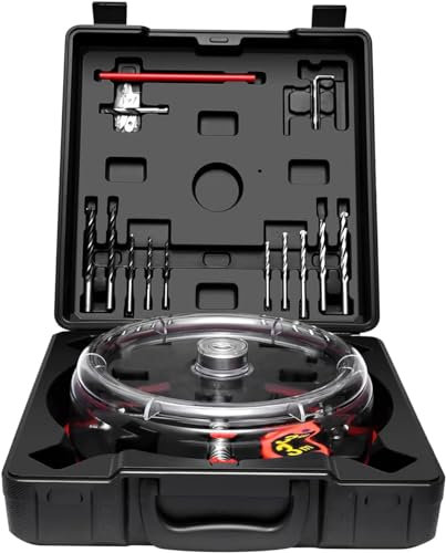 Doovasen Fresa circolare regolabile 40-200 mm con cappuccio Sega a tazza professionale efficiente taglierina per fori di ventilazione, legno, luci da incasso su cartongesso, plastica